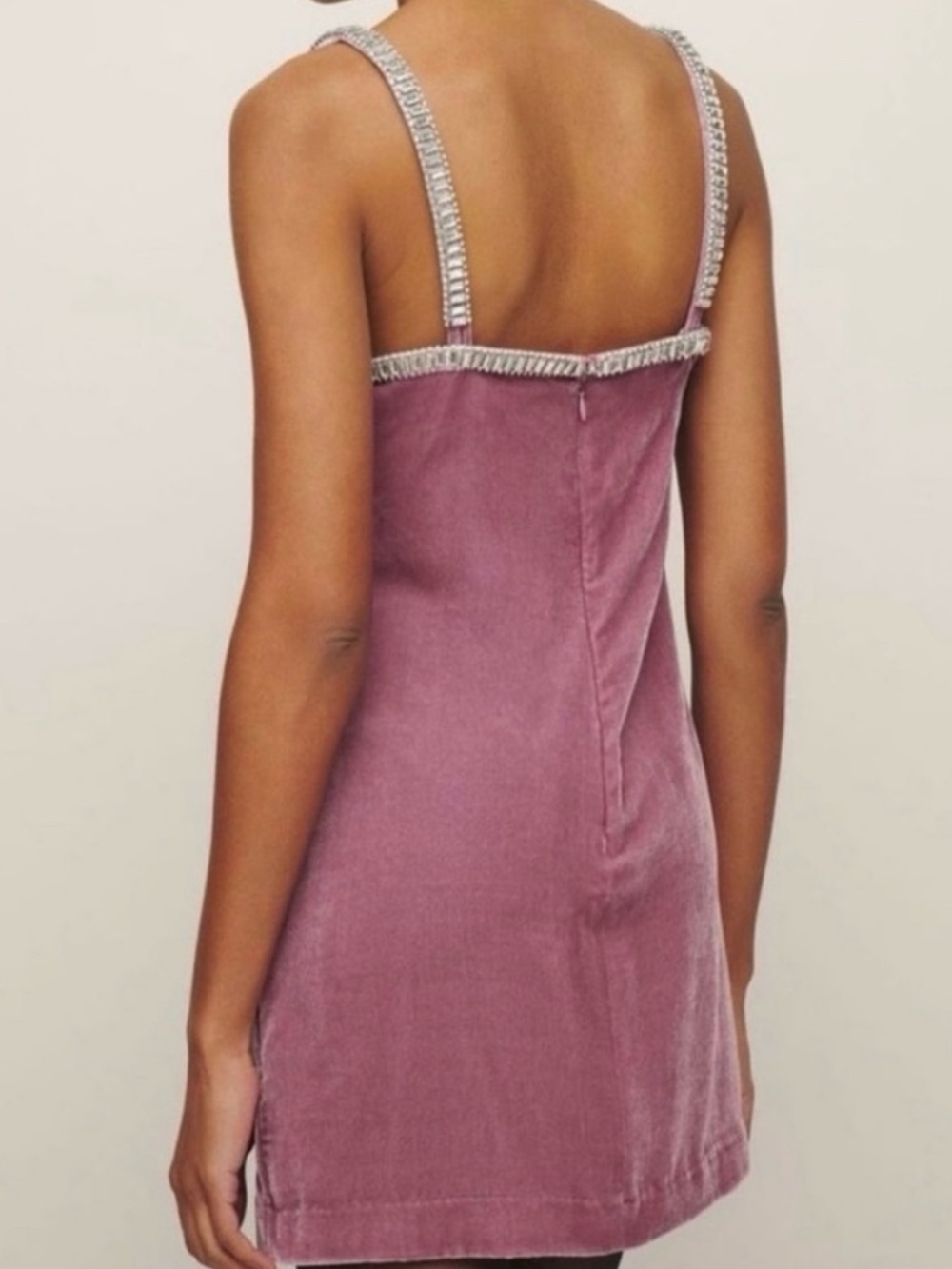 Reformation Pia Velvet Mini Dress in Sugar Plum - Picture 3 of 9